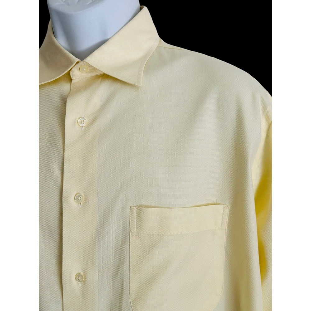 Solemare Mens Shirt Maus Hoffmann L/S Egyptian Cotton Pique Pale Yellow Italy‎ L